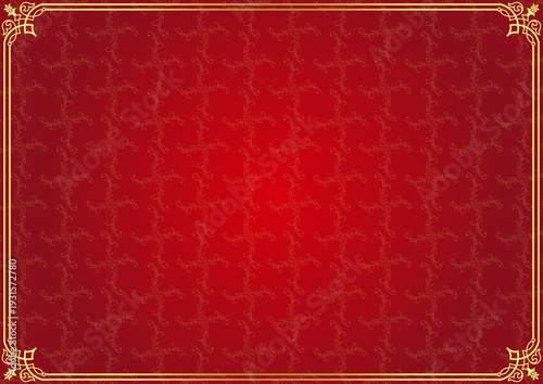 赤とゴールドのクラシック装飾背景フレーム