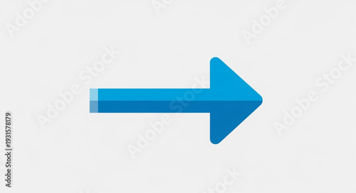 Bright Blue Arrow Pointing Right Directional Symbol.