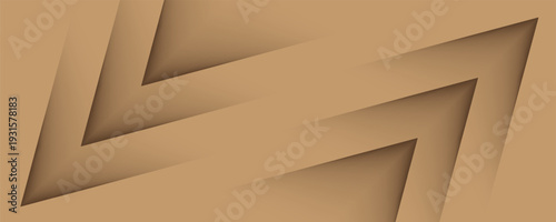 Modern abstract background featuring layered geometric corner shapes in warm brown and beige 