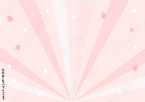 Cherry blossoms and concentrated lines background material