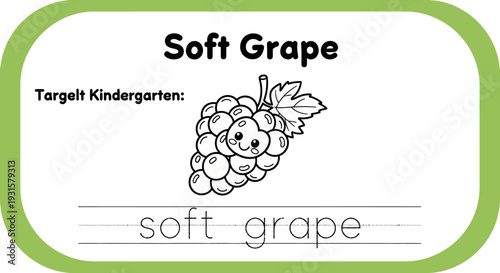 Cute Soft Grape Character for Kindergarten Learning