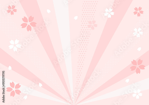 Cherry blossoms and concentrated lines background material
