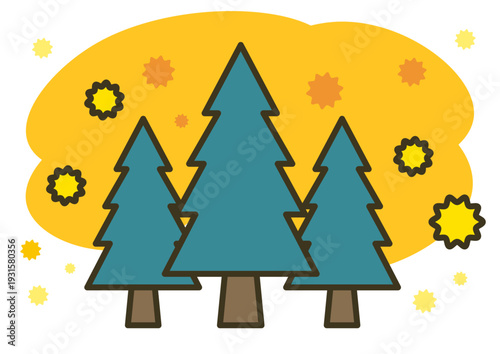 Illustration of cedar pollen scattering