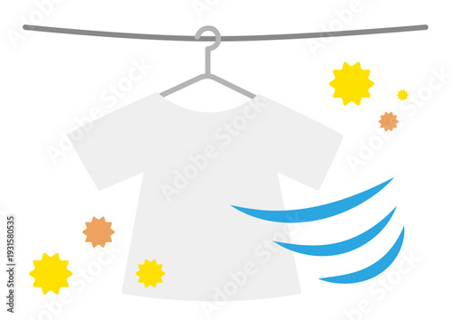 Illustration of pollen and laundry