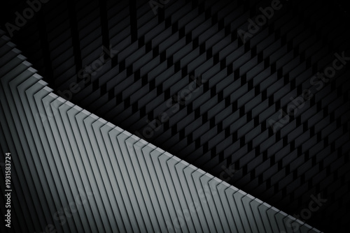 Wallpaper Mural Dark metallic background with diagonal composition of layered steel slats and architectural shadows Torontodigital.ca