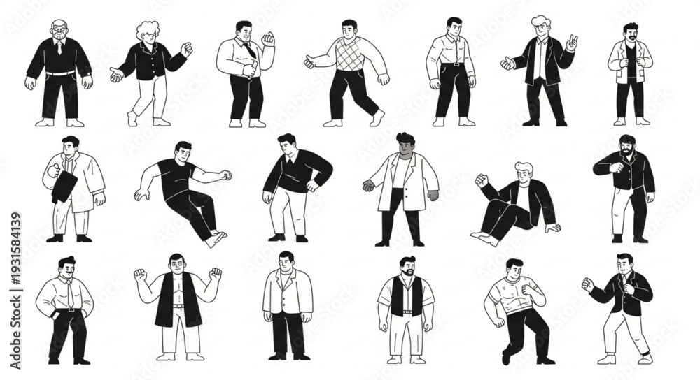 Fototapeta premium set of people silhouettes