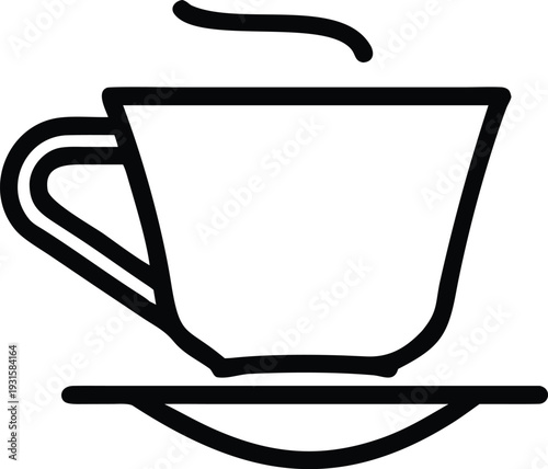 Tea cup line icon vector an white background.eps