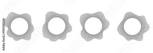 Modern dynamic audio waveform design elements suitable for banners, posters. Sound wave illustration 