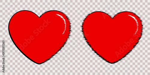 Rough jagged heart with sharp spikes and torn irregular edges creating intense love symbol