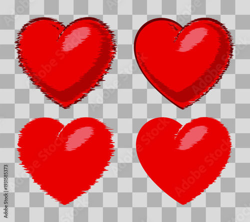 Sharp spiked heart with jagged rough edges and torn contour representing dramatic love emotion