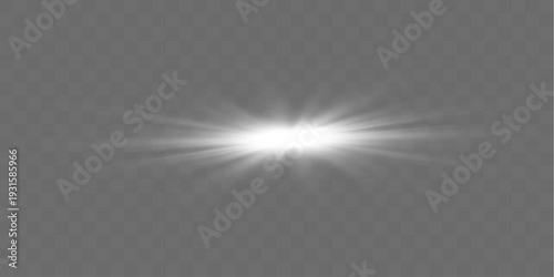 Isolated glowing star with sparkles on a transparent background, PNG. Starlight, design element, festive illustration.