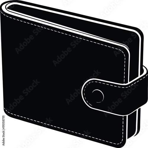 black leather wallet with dollar sign