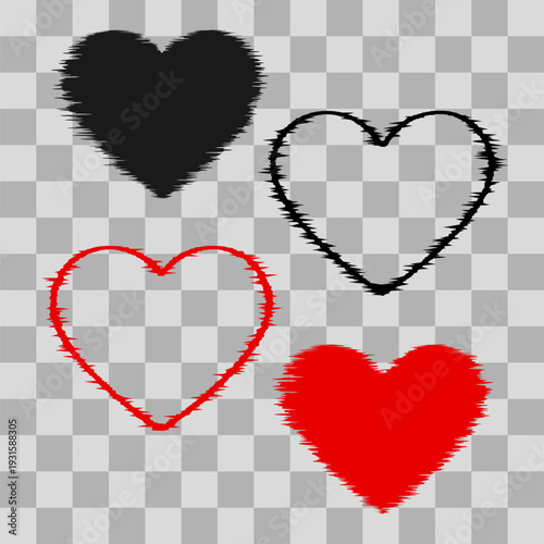 Jagged heart with sharp spikes and torn rough edges forming aggressive expressive love symbol