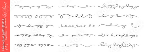 Seamless curly line divider set