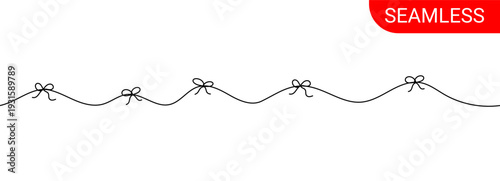 Seamless wavy line with bows