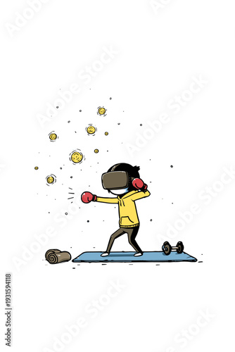 VR Headset Boxer Training With Holograms