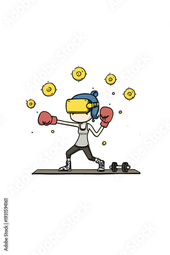 VR Headset Boxer Training With Holograms