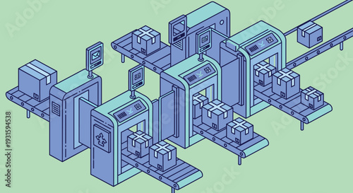 Industrial Machinery System with Various Components.
