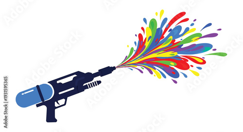 Vector colorful paintball gun icon