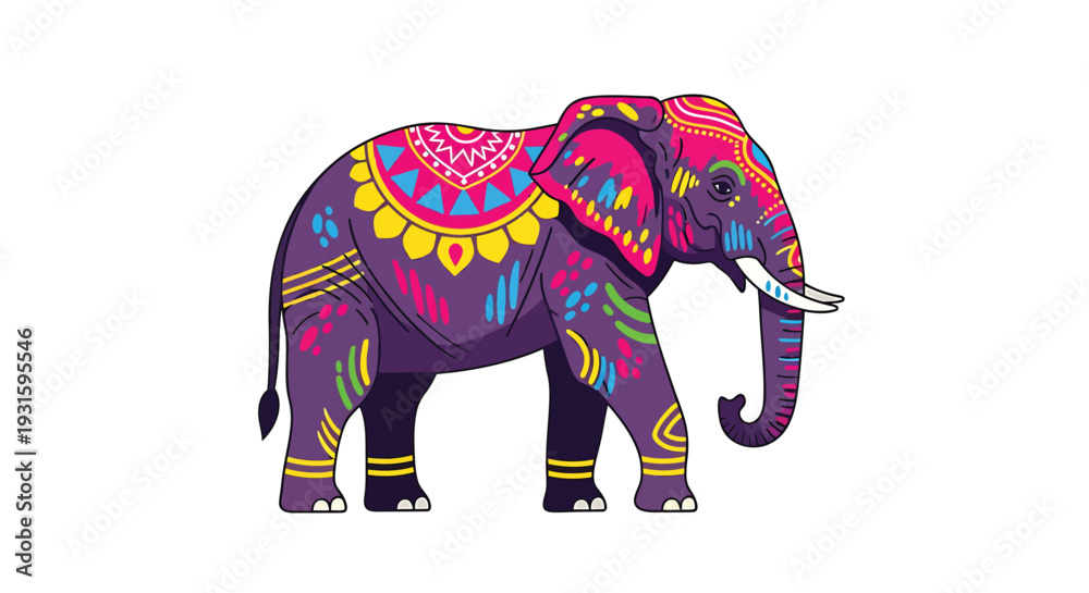 Fototapeta premium Colorful elephant illustration vector