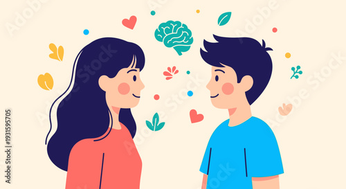 Emotional and Mental Connection: Couple Communication, Understanding, Thoughts, and Feelings Exchange
