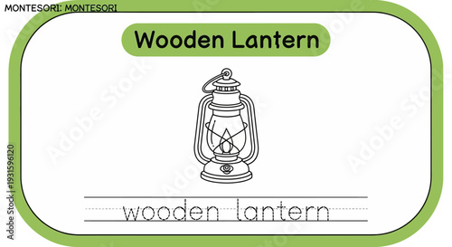 Montessori Wooden Lantern Educational Flashcard for Kids Learning English Alphabet