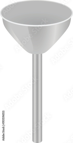 Grey metal funnel. vector illustration