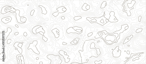 Abstract topographic white and grey wave line topo map contour modern design white background. Wavy topography geography design map, texture, line, adventure, mountain, sport vector illustration.