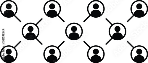 Connected People Icons Forming a Network Structure on White Background connection communication