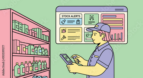 Man Checking Stock on Mobile Device.