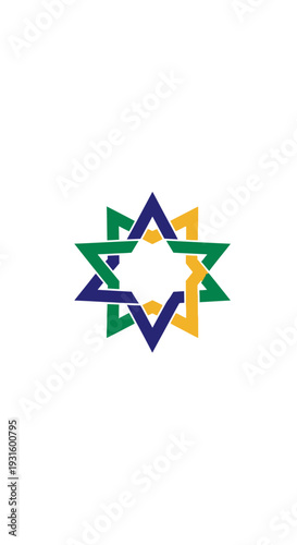 Free Download Colorful Star of David Symbol with Interconnected Shapes. - GFXLoad