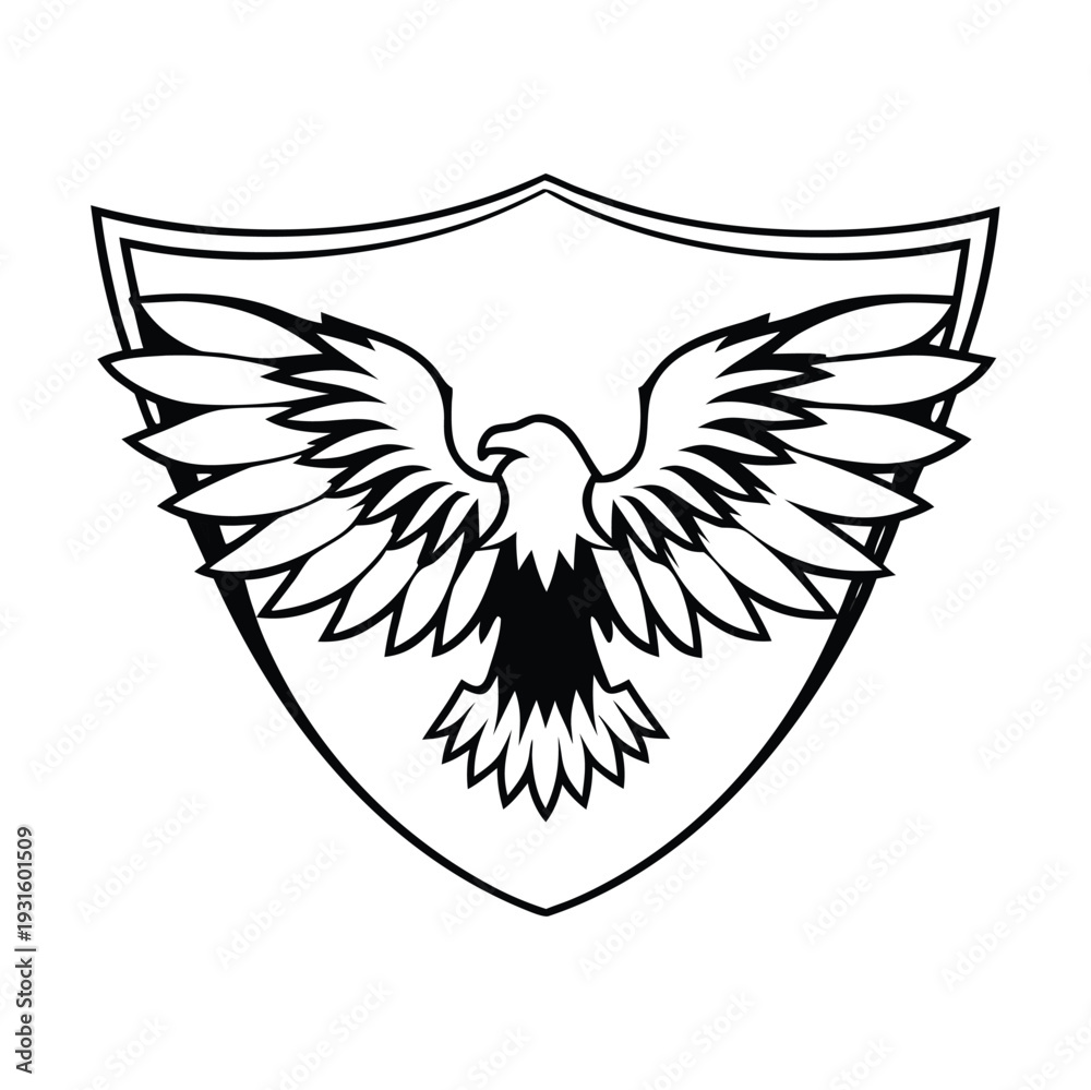 Obraz premium Vector eagle shield icon