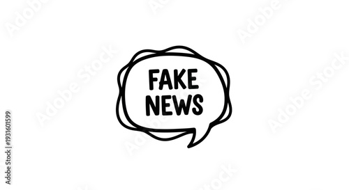 Fake news speech bubble icon on white background.