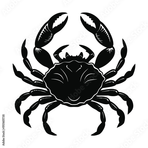 Black crab icon vector
