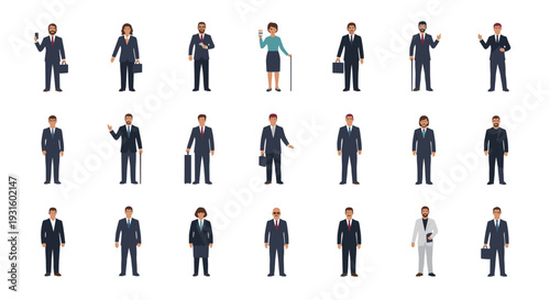 Collection of Business People in Various Poses.