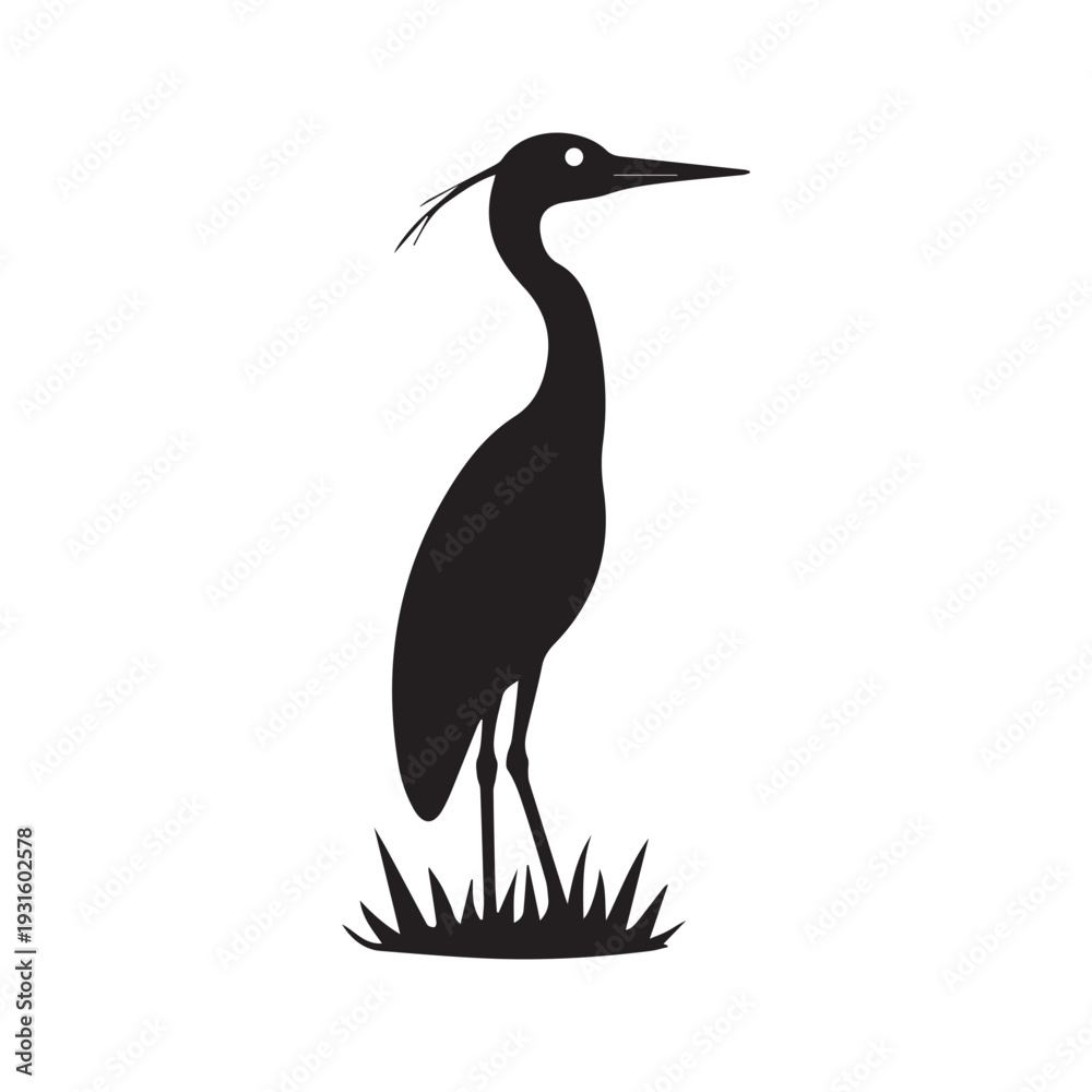 Obraz premium Luxury Golden Line Art Heron Brand Logo Design