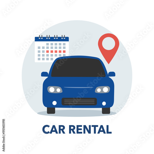 rent car motel service color icon