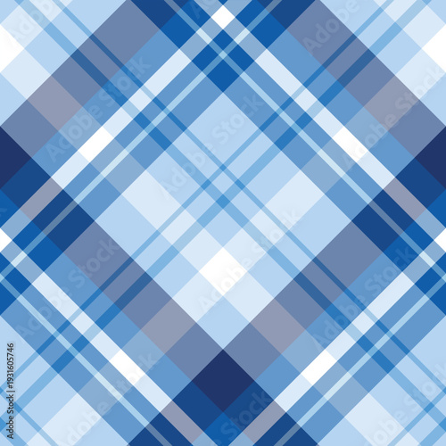Seamless pattern with excellent light and dark blue colors for plaid, fabric, textile, clothes, tablecloth and other things. Vector image. 2