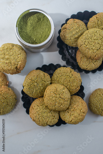Wallpaper Mural Homemade matcha green tea shortbread cookies  Torontodigital.ca