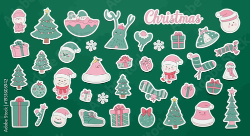 Collection of Christmas icons and symbols.