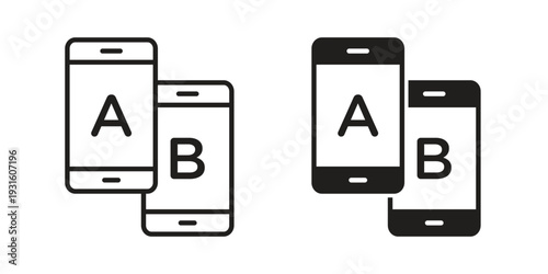 A B testing icon collection. Vector design pack