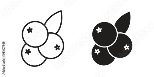 Blueberry icon collection. Vector design pack