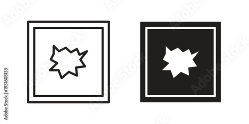 Broken window icon collection. Vector design pack