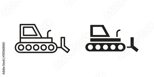 Bulldozer icon collection. Vector design pack