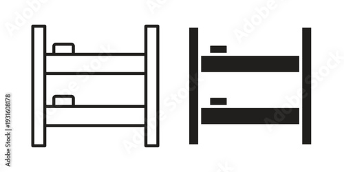 Bunk bed icon collection. Vector design pack