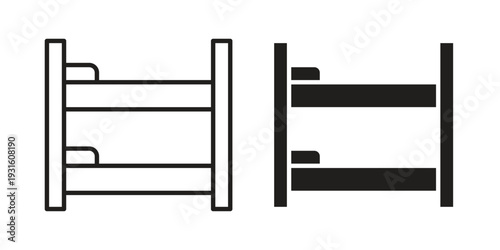 Bunk bed icon collection. Vector design pack