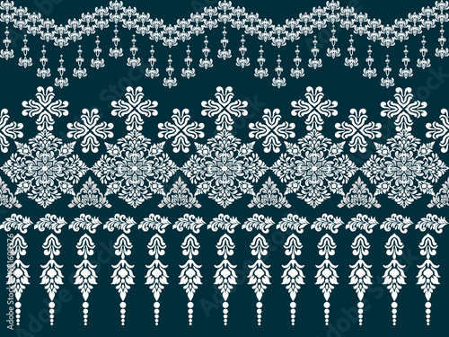 Classic Damask Seamless
Pattern - Vector Illustration for Elegant Textile
Design,Damask,Jacquard loom, Brocade, Satin weave,ethnic, geometric, textile, fabric, motif, retro, 