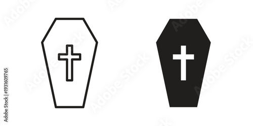 Coffin icon collection. Vector design pack
