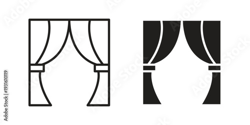 Curtains icon collection. Vector design pack