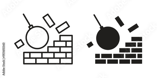 Demolition icon collection. Vector design pack